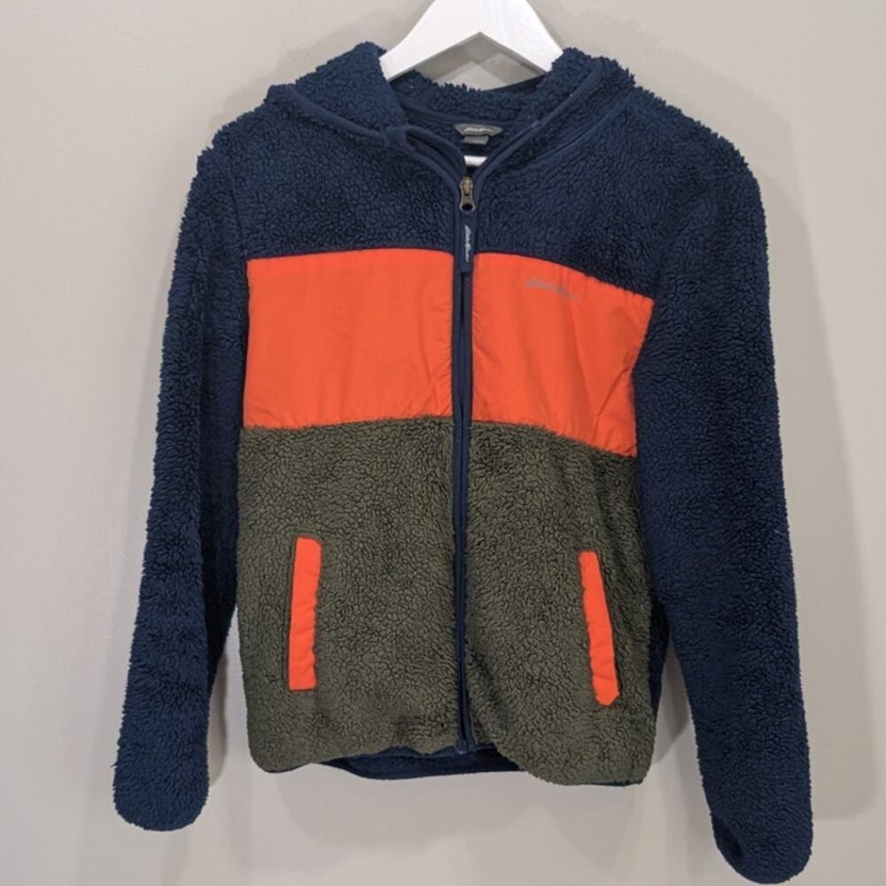 Eddie Bauer Kids Sherpa Fleece Jacket Fuzzy Warm Soft Layer - Size L(14/16)
